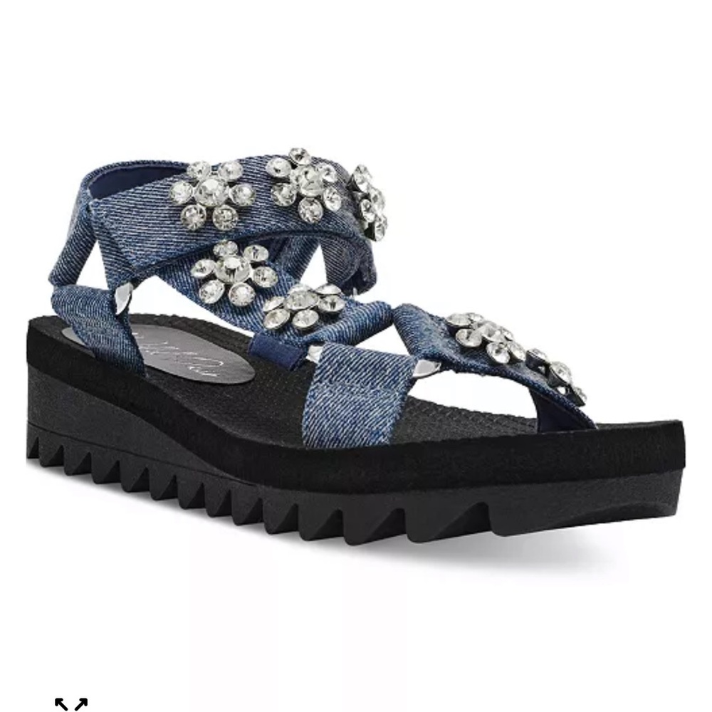 Wild Pair Blue Embellished Sandals